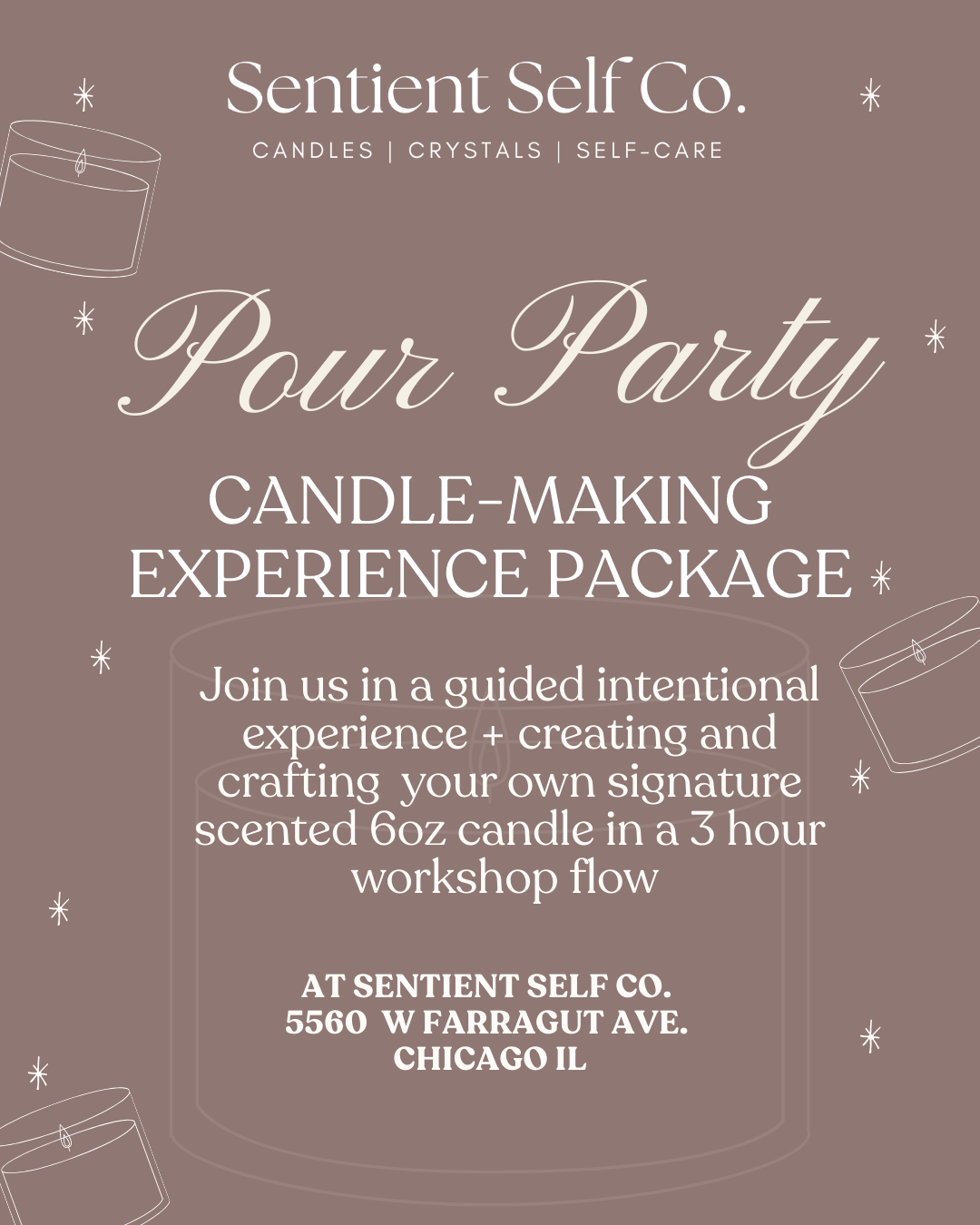 🕯️ Private Pour Party Experience | 3 Hour Booking - $500