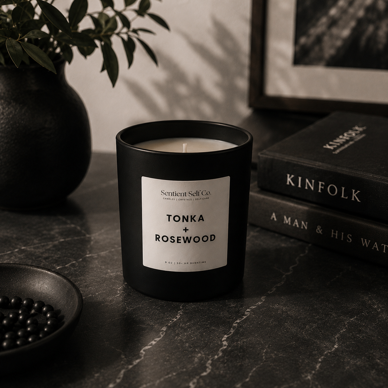 Tonka + Rosewood Candle | Noir Collection