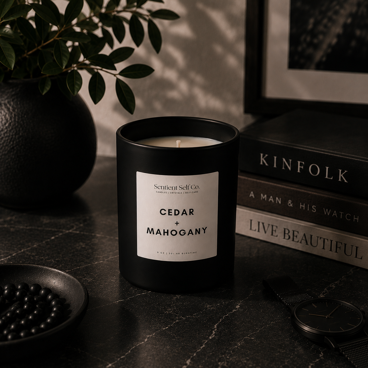 Cedar + Mahogany Candle | Noir Collection
