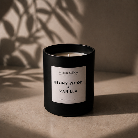 Ebony Wood + Vanilla Candle | Noir Collection