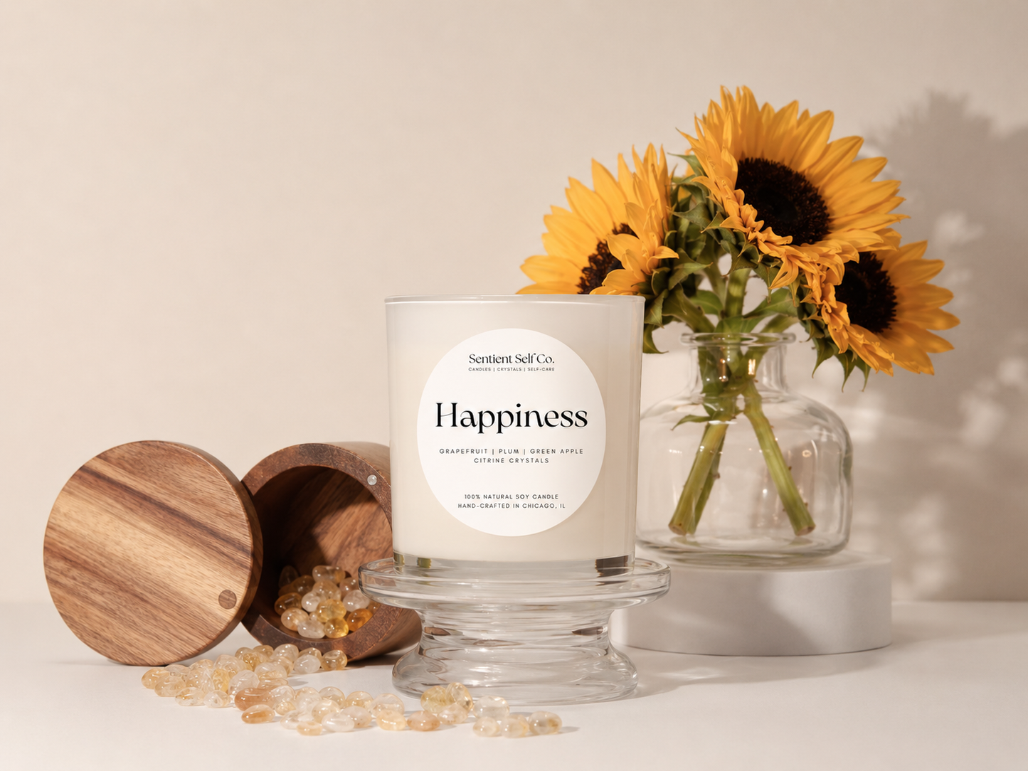 Large Happiness Candle